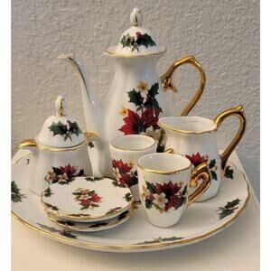 Poinsettia Collection Mini Tea Set by Baum Brothers (Formalities Collection)